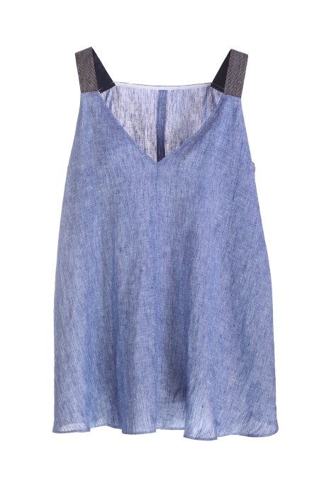 Shop FABIANA FILIPPI  Top: Fabiana Filippi top in lino.
Spalline in brillante punto luce.
Collo squadrato.
Composizione: 100% lino.
Fabbricato in Italia.. TPD273W308V886-5103